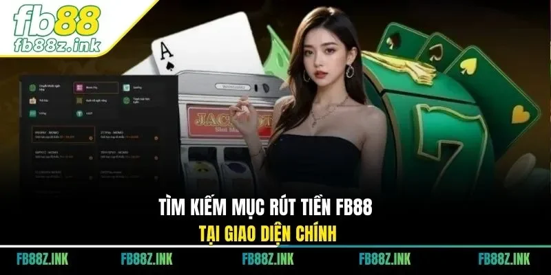 Tìm kiếm mục rút tiền FB88 tại giao diện chính